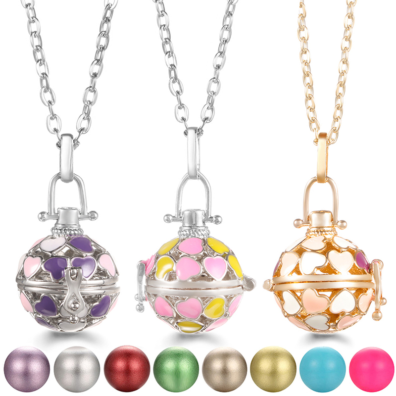 Diffuser Necklace Locket - 멕시코 차임 하트 모양의 펜던트 에센셜