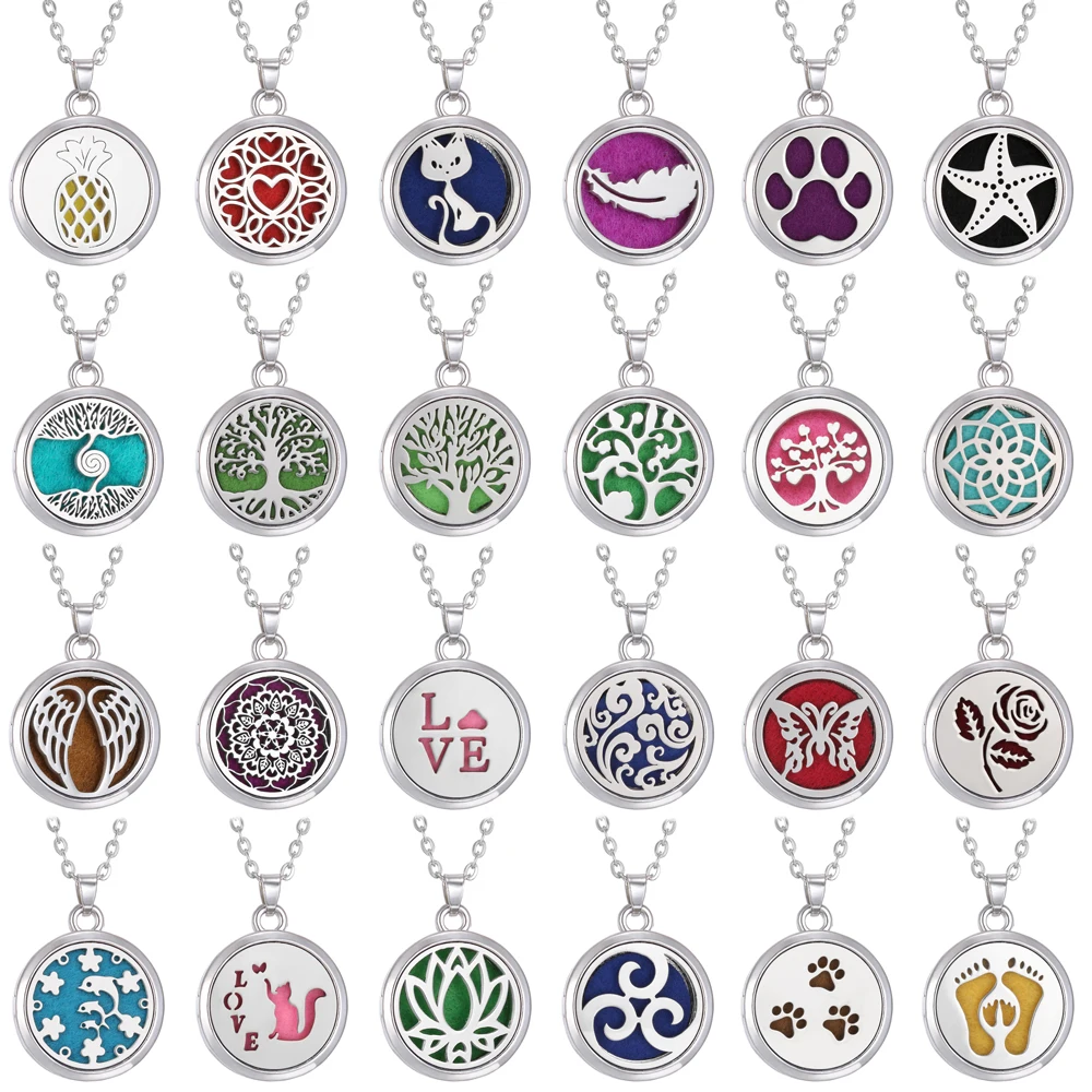 Diffuser Necklace Locket - 10 개/몫 아로마 테라피 스테인레스 스틸