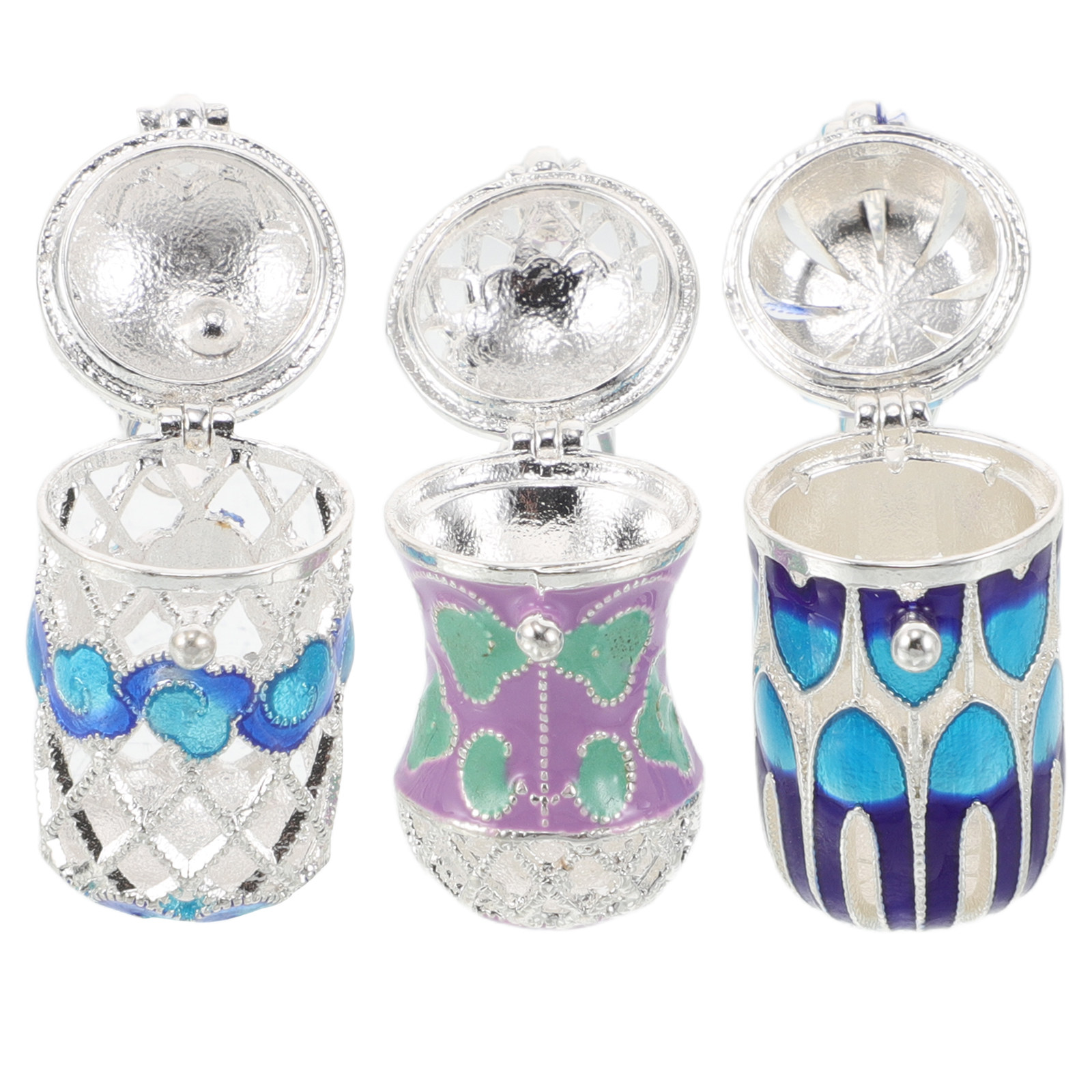 Diffuser Necklace Locket - 3Pcs 미니 할로우 에나멜 향수 로켓