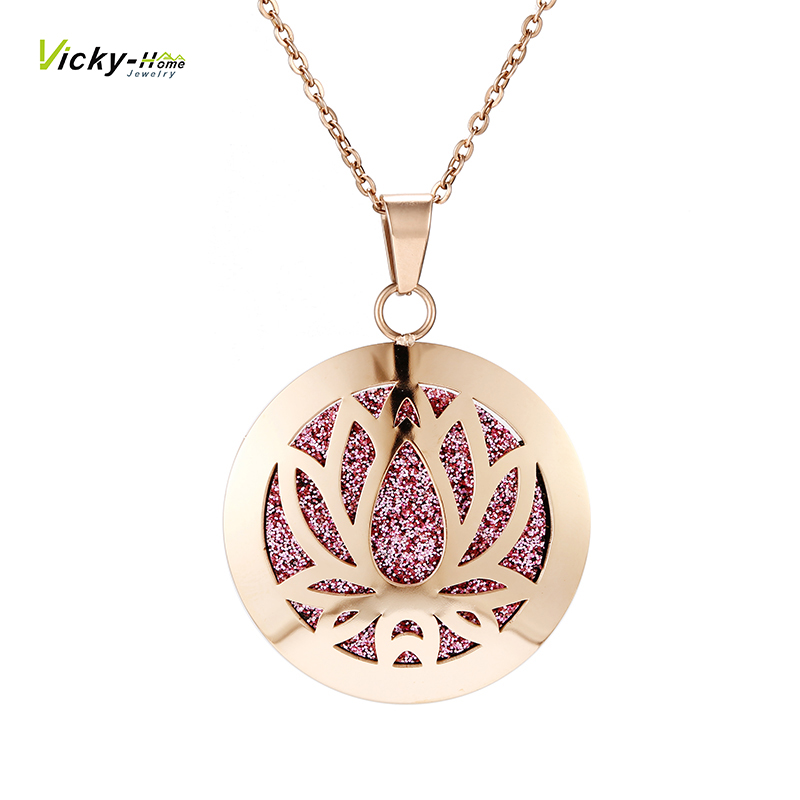 Diffuser Necklace Locket - 로터스 목걸이 아로마 테라피 에센셜 오일