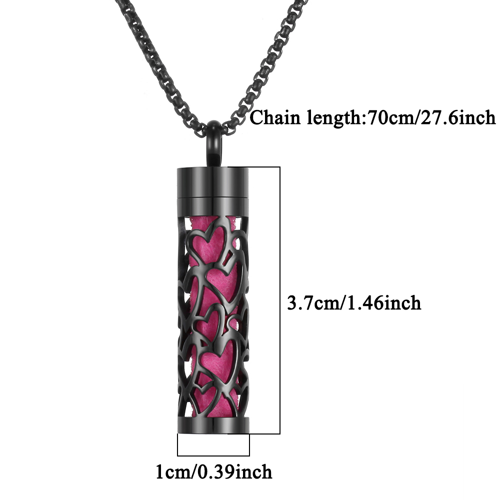 빈티지 블랙 원통형 스테인리스 아로마테라피 에센셜 오일 - Diffuser Necklace Locket 리뷰 및 가격