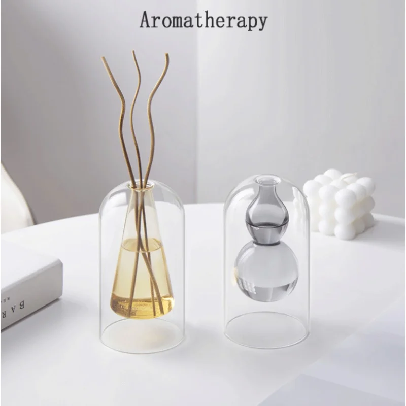 이중 유리 에센셜 오일 디퓨저 병 아로마테라피 장식 침 - Home Fragrance Bottle 리뷰 및 가격