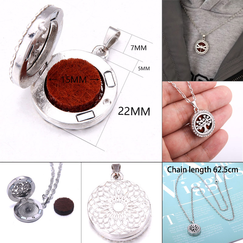 생명의 새로운 나무 아로마 테라피 목걸이 스테인레스 스 - Diffuser Necklace Locket 리뷰 및 가격